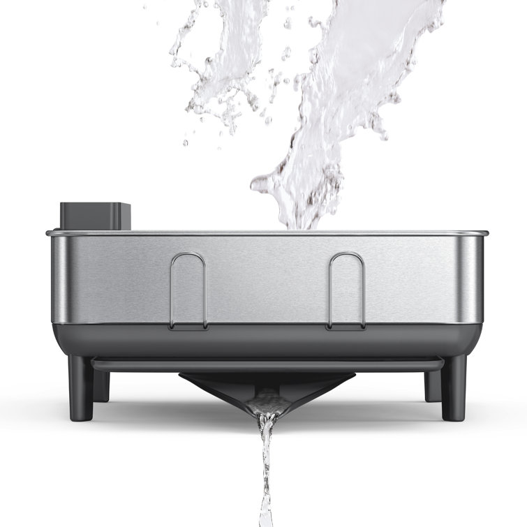 simplehuman Compact Kitchen Dish Drying Rack, FingerprintProof